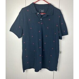 Sonoma Men’s Pullover Collared Shirt With Crabs Size Large Blue Red